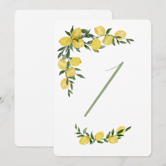 Citroentafel Eén Kaart (Voorkant / Achterkant)