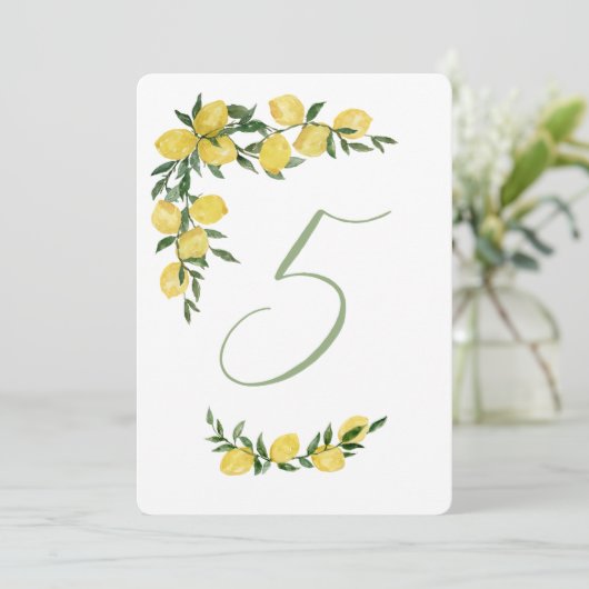 Citroentafel nummer vijf kaart (Staand voorkant)