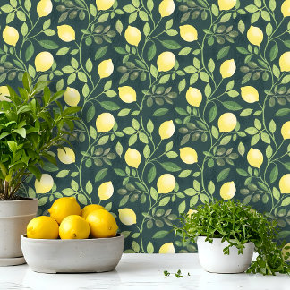 Citroentak botanische keuken behang