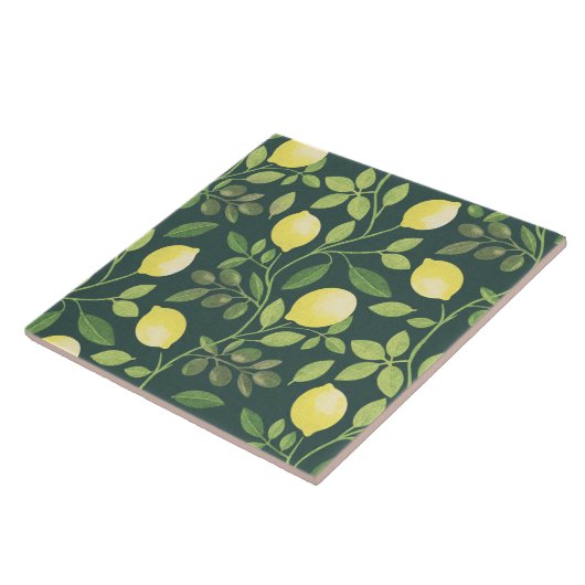 Citroentak botanische keuken tegeltje (Zijkant)