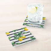 Citroentak: Citrus Waterverf Bliss Glazen Onderzetter (Schuin)