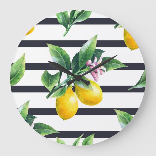 Citroentak: Citrus Waterverf Bliss Grote Klok (Voorkant)