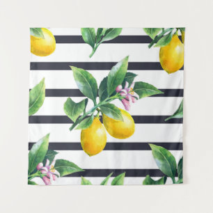 Citroentak: Citrus Waterverf Bliss Wandkleed