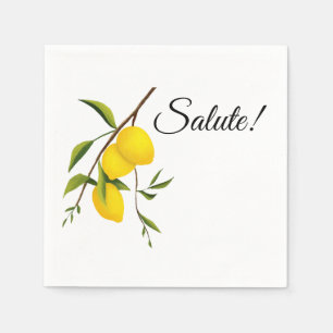 Citroentak ontwerp met Salute! Standaard Cocktail Servet