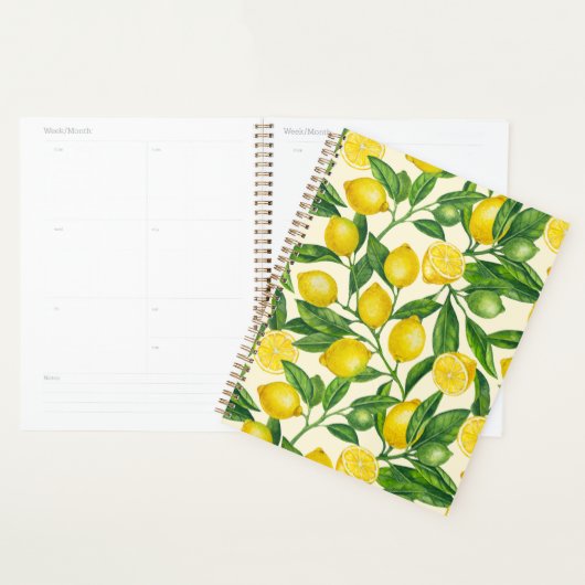 Citroentakken in groen en geel planner (Display)