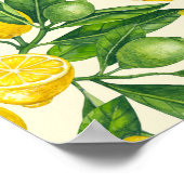 Citroentakken in groen en geel poster (Hoek)