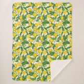 Citroentakken in groen en geel sherpa deken (Voorkant)