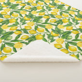 Citroentakken in groen en geel sherpa deken (3/4)