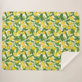 Citroentakken in groen en geel sherpa deken (Voorkant (horizontaal))