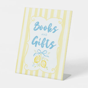 Citroenthema Jongens Baby Shower Boeken & Cadeaus Reclamebord Met Voetstuk