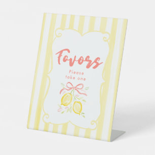 Citroenthema Meisje Baby Shower Favorieten Reclamebord Met Voetstuk