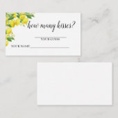 Citroenthema Raad eens hoeveel kusjes Notitiekaartje (Voorkant / Achterkant)