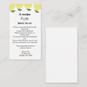 Citroenthema Recept verzoek bruidsmeisjesfeest Informatiekaartje (Voorkant / Achterkant)