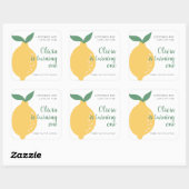 Citroenthema wordt een 1e verjaardag vierkante sticker (Vel)