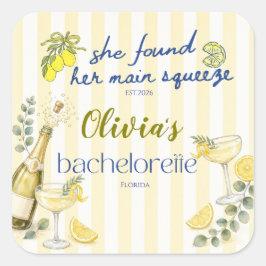citroenthema ze vond haar grote liefde geel vierkante sticker