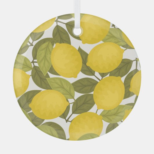 Citroentuin:  eindeloos behang glas ornament (Voorkant)