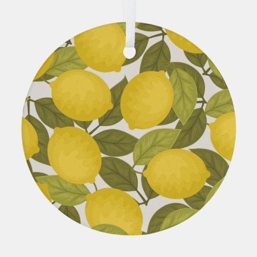Citroentuin:  eindeloos behang glas ornament (Achterkant)