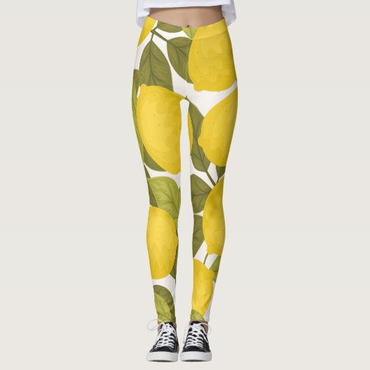 Citroentuin: eindeloos behang leggings (Voorkant)
