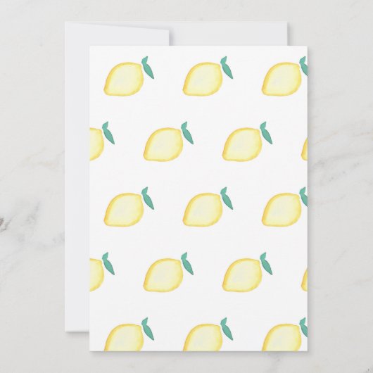 Citroenuitnodiging Kaart (Achterkant)