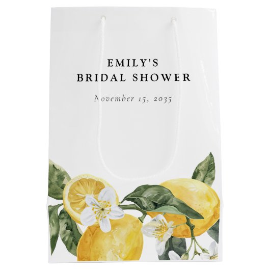 Citroenvrijgezellen Bruiloftsfeest Medium Cadeauzakje (Achterkant)