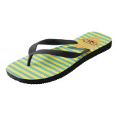 Citroenvrolijk gestreept patroon teenslippers (Schuin)