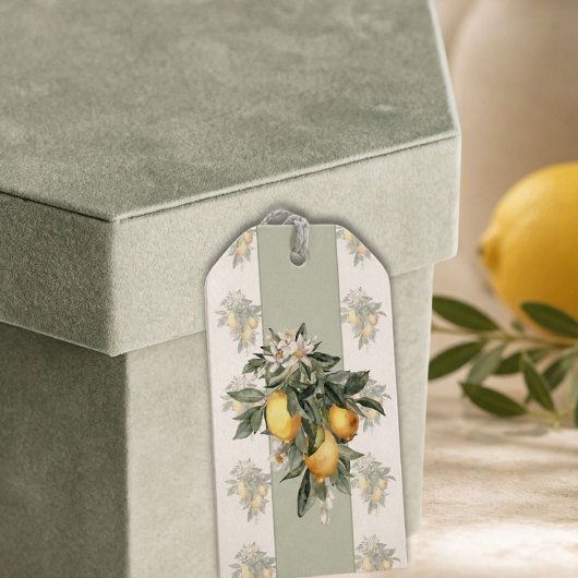 Citroenvrucht Cadeaublaadjes Cadeaulabel