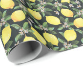 Citroenvrucht: naadloos patroonontwerp cadeaupapier (Rol Hoek)