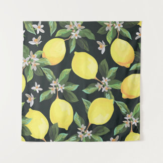 Citroenvrucht: naadloos patroonontwerp wandkleed