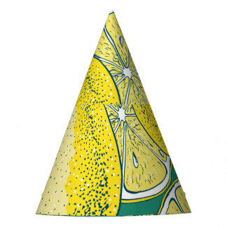 Citroenvrucht naadloze illustratie feesthoedjes