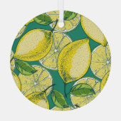 Citroenvrucht  naadloze illustratie glas ornament (Achterkant)