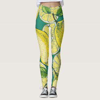 Citroenvrucht naadloze illustratie leggings