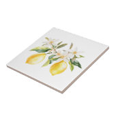 Citroenvruchten en witte bloemen boomtak tegeltje (Zijkant)