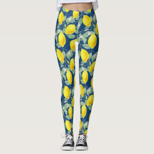 CITROENVRUCHTEN IN LANDELIJK BLUW LEGGINGS