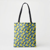 CITROENVRUCHTEN IN LANDELIJK BLUW TOTE BAG (Voorkant)