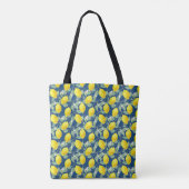 CITROENVRUCHTEN IN LANDELIJK BLUW TOTE BAG (Achterkant)