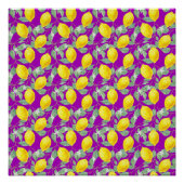 CITROENVRUCHTEN OP PAARSE ACHTERGROND PERFECT POSTER (Voorkant)