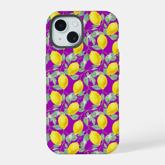 CITROENVRUCHTEN PAARSE ACHTERGROND iPhone 15 CASE (Achterkant)