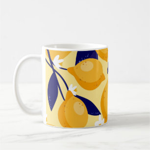 citroenvruchten: voedselpatroon. koffiemok