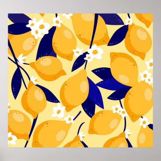  citroenvruchten: voedselpatroon. poster (Voorkant)