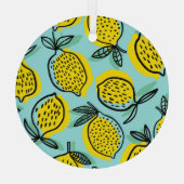 Citroenvruchten:  zomermotief. glas ornament (Achterkant)