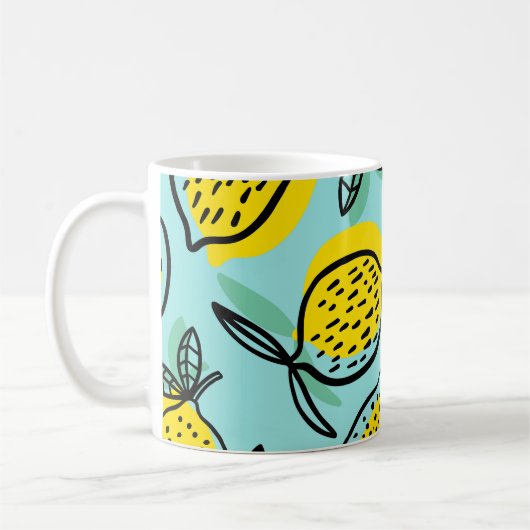 Citroenvruchten: zomermotief. koffiemok (Links)