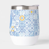 Citroenvruchtenmonogram, blauwe tegel (Links)