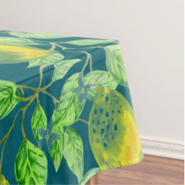 Citroenvruchtpatroon geel blauw groen  tafelkleed