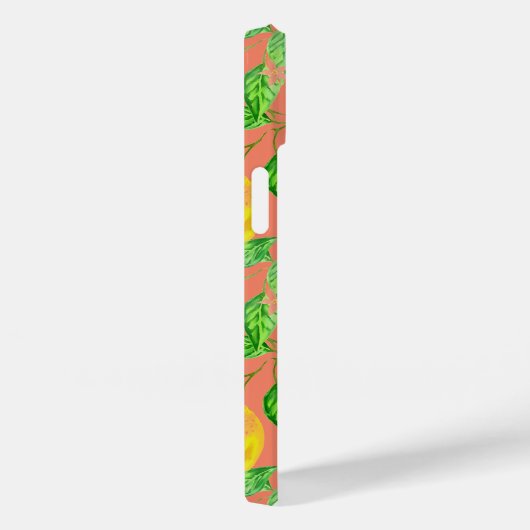 Citroenvruchtpatroon geel perzik roze Case-Mate iPhone case (Achterkant / Rechts)