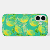 Citroenvruchtpatroon geel turquoise groen Case-Mate iPhone case (Achterkant (horizontaal))