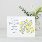 Citroenwijnstokken slaan de datum op save the date (Staand voorkant)