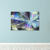 Citroenzuurkristallen in gepolariseerd licht canvas afdruk (Insitu (Houten vloer))