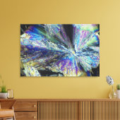 Citroenzuurkristallen in gepolariseerd licht canvas afdruk (Insitu (Woonkamer))