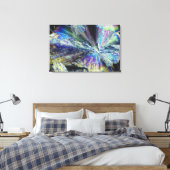 Citroenzuurkristallen in gepolariseerd licht canvas afdruk (Insitu (Slaapkamer))