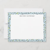 Citron Aqua Snow Leopard Print Personal Stationery Kaart (Voorkant)